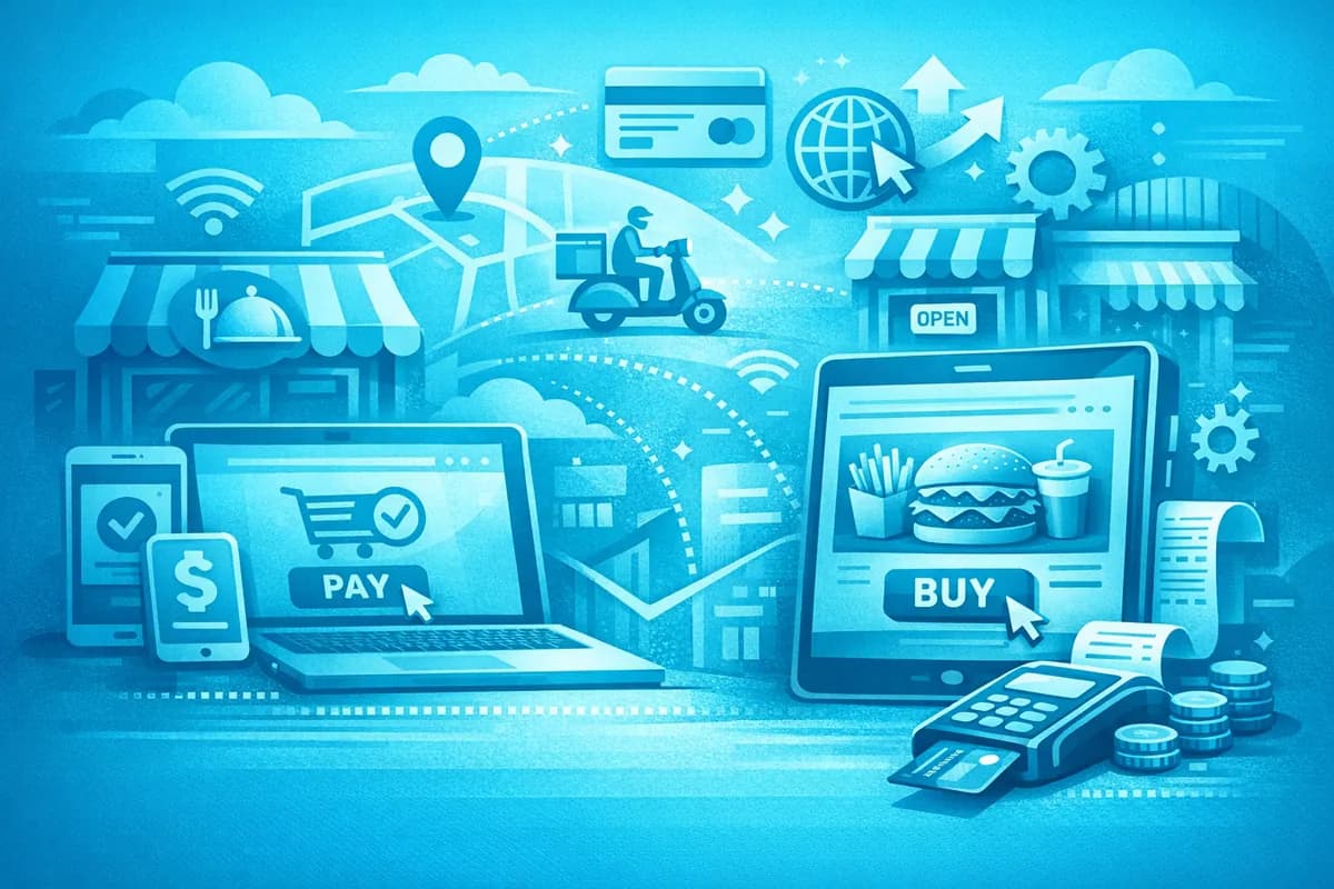 Restaurant kitchen preparing an online order for pickup