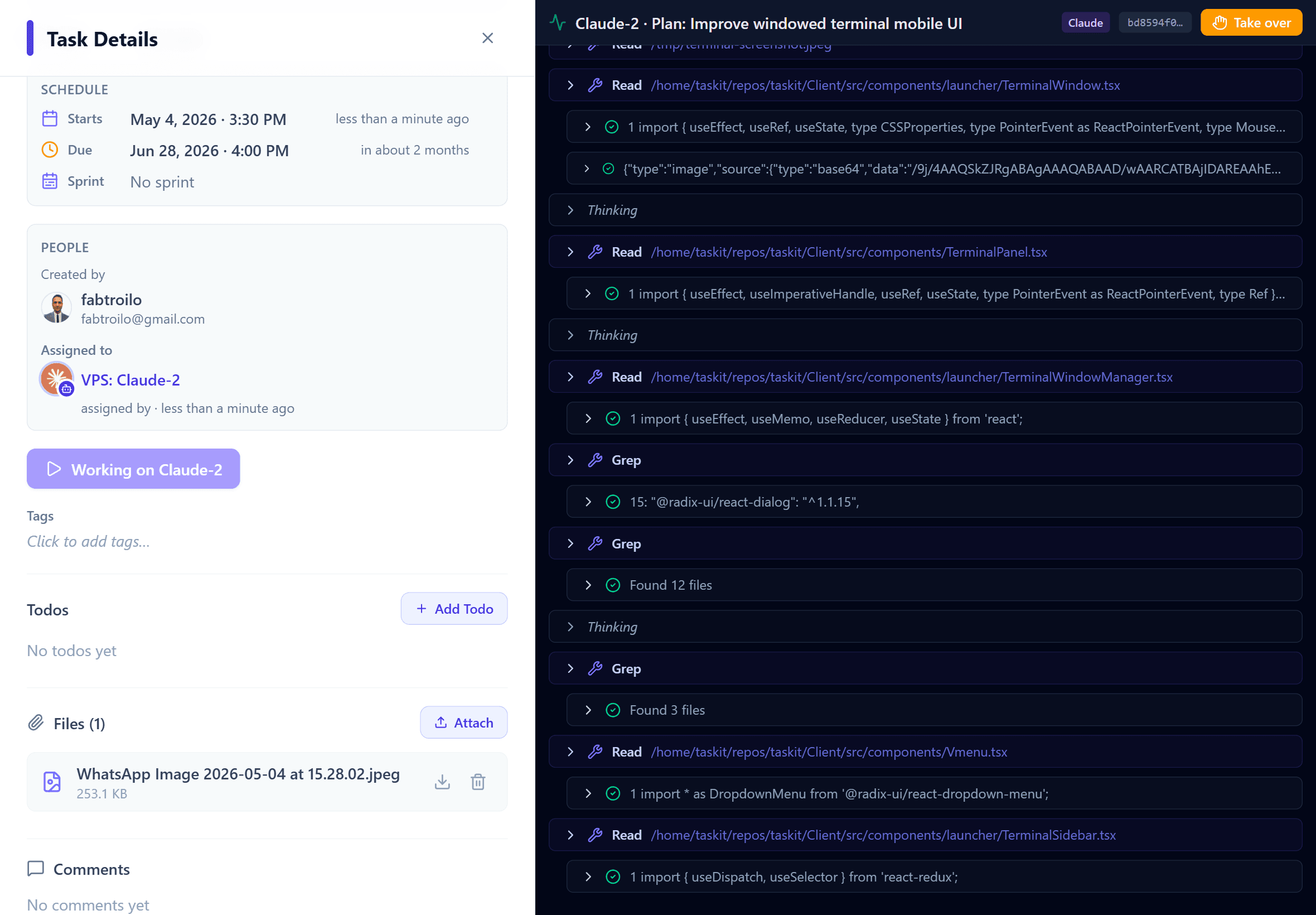 Live agent runtime stream